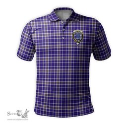 Scottish Ochterlony Tartan Mens Polo Shirt with Family Crest Scottish Polo Shirt Scottish Plaid Tartan Plaid - ScotsTee - scotstee.com