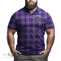 Scottish Ochterlony Tartan Mens Polo Shirt with Family Crest Scottish Polo Shirt Scottish Plaid Tartan Plaid - ScotsTee - scotstee.com