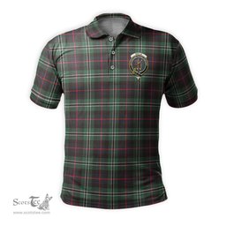 Scottish Rollo Hunting Tartan Mens Polo Shirt with Family Crest Scottish Polo Shirt Scottish Plaid Tartan Plaid - ScotsTee - scotstee.com