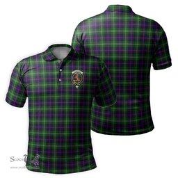 Scottish Sutherland Modern Tartan Mens Polo Shirt with Family Crest Scottish Polo Shirt Scottish Plaid Tartan Plaid - ScotsTee - scotstee.com