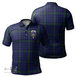 Scottish Weir Tartan Mens Polo Shirt with Family Crest Scottish Polo Shirt Scottish Plaid Tartan Plaid - ScotsTee - scotstee.com
