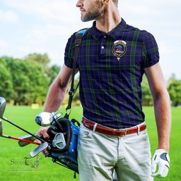 Scottish Weir Tartan Mens Polo Shirt with Family Crest Scottish Polo Shirt Scottish Plaid Tartan Plaid - ScotsTee - scotstee.com