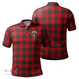 Scottish Wallace Weathered Tartan Mens Polo Shirt with Family Crest Scottish Polo Shirt Scottish Plaid Tartan Plaid - ScotsTee - scotstee.com
