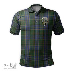 Scottish MacMillan Hunting Tartan Mens Polo Shirt with Family Crest Scottish Polo Shirt Scottish Plaid Tartan Plaid - ScotsTee - scotstee.com
