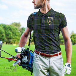 Scottish MacMillan Hunting Tartan Mens Polo Shirt with Family Crest Scottish Polo Shirt Scottish Plaid Tartan Plaid - ScotsTee - scotstee.com