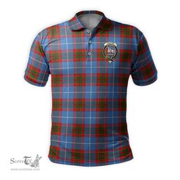 Scottish Trotter Tartan Mens Polo Shirt with Family Crest Scottish Polo Shirt Scottish Plaid Tartan Plaid - ScotsTee - scotstee.com