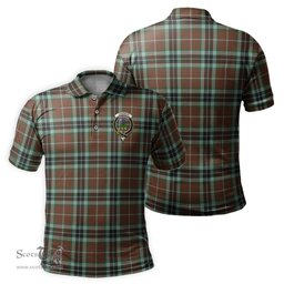 Scottish Thomson Hunting Modern Tartan Mens Polo Shirt with Family Crest Scottish Polo Shirt Scottish Plaid Tartan Plaid - ScotsTee - scotstee.com