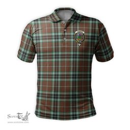Scottish Thomson Hunting Modern Tartan Mens Polo Shirt with Family Crest Scottish Polo Shirt Scottish Plaid Tartan Plaid - ScotsTee - scotstee.com