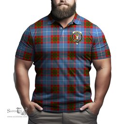 Scottish Skirving Tartan Mens Polo Shirt with Family Crest Scottish Polo Shirt Scottish Plaid Tartan Plaid - ScotsTee - scotstee.com