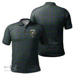 Scottish Wood Tartan Mens Polo Shirt with Family Crest Scottish Polo Shirt Scottish Plaid Tartan Plaid - ScotsTee - scotstee.com