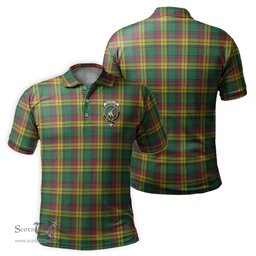 Scottish MacMillan Old Ancient Tartan Mens Polo Shirt with Family Crest Scottish Polo Shirt Scottish Plaid Tartan Plaid - ScotsTee - scotstee.com