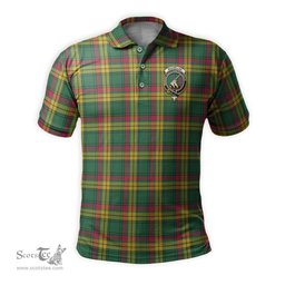 Scottish MacMillan Old Ancient Tartan Mens Polo Shirt with Family Crest Scottish Polo Shirt Scottish Plaid Tartan Plaid - ScotsTee - scotstee.com
