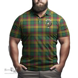 Scottish MacMillan Old Ancient Tartan Mens Polo Shirt with Family Crest Scottish Polo Shirt Scottish Plaid Tartan Plaid - ScotsTee - scotstee.com