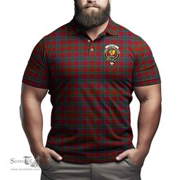 Scottish Sinclair Tartan Mens Polo Shirt with Family Crest Scottish Polo Shirt Scottish Plaid Tartan Plaid - ScotsTee - scotstee.com