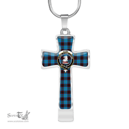 Scottish Home Ancient (Or Hume) Clan Tartan Cross Necklace - Crest Classic Scottish Plaid Tartan Plaid