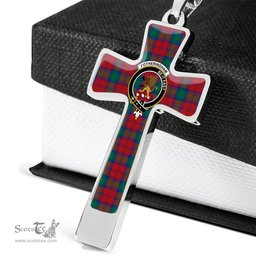 Scottish Fotheringham Clan Tartan Cross Necklace - Crest Classic Scottish Plaid Tartan Plaid