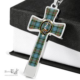 Scottish Paisley (Or Pasley) Clan Tartan Cross Necklace - Crest Classic Scottish Plaid Tartan Plaid