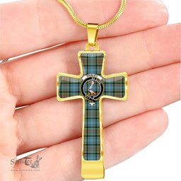 Scottish Paisley (Or Pasley) Clan Tartan Cross Necklace - Crest Classic Scottish Plaid Tartan Plaid