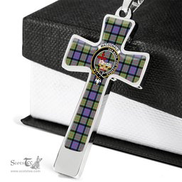 Scottish Macdonald (Clan Donald) Clan Tartan Cross Necklace - Crest Classic Scottish Plaid Tartan Plaid