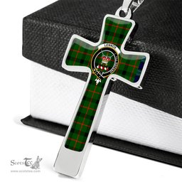 Scottish Lennox (Lennox Kincaid) Clan Tartan Cross Necklace - Crest Classic Scottish Plaid Tartan Plaid