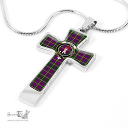 Scottish Tailyour (Or Taylor) Clan Tartan Cross Necklace - Crest Classic Scottish Plaid Tartan Plaid