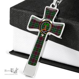Scottish Crosbie (Or Crosby) Clan Tartan Cross Necklace - Crest Classic Scottish Plaid Tartan Plaid