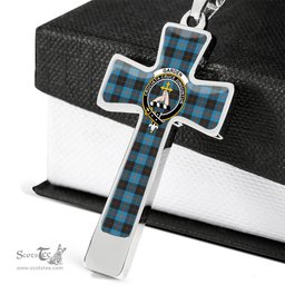 Scottish Garden (Or Gardyne) Clan Tartan Cross Necklace - Crest Classic Scottish Plaid Tartan Plaid