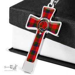 Scottish Macnicol (Of Scorrybreac) Clan Tartan Cross Necklace - Crest Classic Scottish Plaid Tartan Plaid