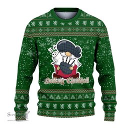 Scottish Allardice Clan Christmas Family Tartan Ugly Sweater with Funny Gnome Playing Bagpipes Scottish Plaid Tartan Plaid - ScotsTee - scotstee.com