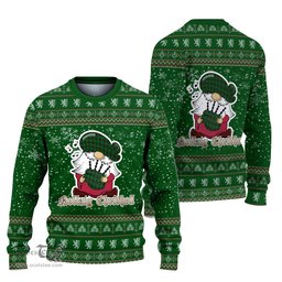 Scottish Beveridge Clan Christmas Family Tartan Ugly Sweater with Funny Gnome Playing Bagpipes Scottish Plaid Tartan Plaid - ScotsTee - scotstee.com