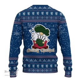 Scottish Beveridge Clan Christmas Family Tartan Ugly Sweater with Funny Gnome Playing Bagpipes Scottish Plaid Tartan Plaid - ScotsTee - scotstee.com
