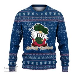 Scottish Beveridge Clan Christmas Family Tartan Ugly Sweater with Funny Gnome Playing Bagpipes Scottish Plaid Tartan Plaid - ScotsTee - scotstee.com