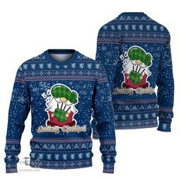 Scottish Boyle Clan Christmas Family Tartan Ugly Sweater with Funny Gnome Playing Bagpipes Scottish Plaid Tartan Plaid - ScotsTee - scotstee.com