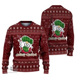 Scottish Boyle Clan Christmas Family Tartan Ugly Sweater with Funny Gnome Playing Bagpipes Scottish Plaid Tartan Plaid - ScotsTee - scotstee.com