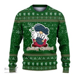Scottish Baird Ancient Clan Christmas Family Tartan Ugly Sweater with Funny Gnome Playing Bagpipes Scottish Plaid Tartan Plaid - ScotsTee - scotstee.com