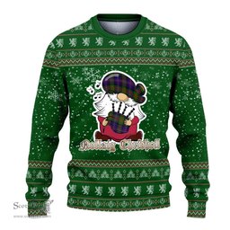 Scottish Chalmers Modern Clan Christmas Family Tartan Ugly Sweater with Funny Gnome Playing Bagpipes Scottish Plaid Tartan Plaid - ScotsTee - scotstee.com