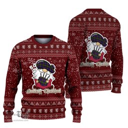 Scottish Cameron of Erracht Modern Clan Christmas Family Tartan Ugly Sweater with Funny Gnome Playing Bagpipes Scottish Plaid Tartan Plaid - ScotsTee - scotstee.com