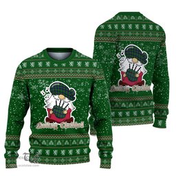 Scottish Duncan Modern Clan Christmas Family Tartan Ugly Sweater with Funny Gnome Playing Bagpipes Scottish Plaid Tartan Plaid - ScotsTee - scotstee.com