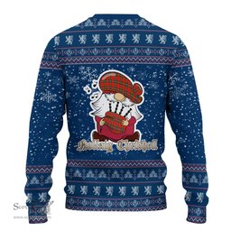 Scottish Drummond of Perth Clan Christmas Family Tartan Ugly Sweater with Funny Gnome Playing Bagpipes Scottish Plaid Tartan Plaid - ScotsTee - scotstee.com