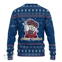 Scottish Carnegie Clan Christmas Family Tartan Ugly Sweater with Funny Gnome Playing Bagpipes Scottish Plaid Tartan Plaid - ScotsTee - scotstee.com