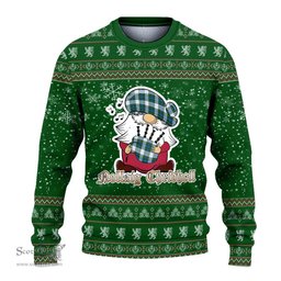 Scottish Campbell Dress Clan Christmas Family Tartan Ugly Sweater with Funny Gnome Playing Bagpipes Scottish Plaid Tartan Plaid - ScotsTee - scotstee.com