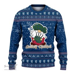 Scottish Dick Clan Christmas Family Tartan Ugly Sweater with Funny Gnome Playing Bagpipes Scottish Plaid Tartan Plaid - ScotsTee - scotstee.com