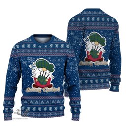 Scottish Dick Clan Christmas Family Tartan Ugly Sweater with Funny Gnome Playing Bagpipes Scottish Plaid Tartan Plaid - ScotsTee - scotstee.com