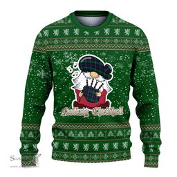 Scottish Calder Modern Clan Christmas Family Tartan Ugly Sweater with Funny Gnome Playing Bagpipes Scottish Plaid Tartan Plaid - ScotsTee - scotstee.com
