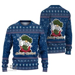 Scottish Copeland Clan Christmas Family Tartan Ugly Sweater with Funny Gnome Playing Bagpipes Scottish Plaid Tartan Plaid - ScotsTee - scotstee.com