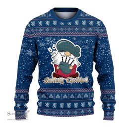 Scottish Carmichael Ancient Clan Christmas Family Tartan Ugly Sweater with Funny Gnome Playing Bagpipes Scottish Plaid Tartan Plaid - ScotsTee - scotstee.com