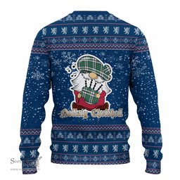 Scottish Cape Breton Island Canada Clan Christmas Family Tartan Ugly Sweater with Funny Gnome Playing Bagpipes Scottish Plaid Tartan Plaid - ScotsTee - scotstee.com