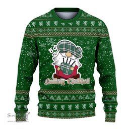 Scottish Cape Breton Island Canada Clan Christmas Family Tartan Ugly Sweater with Funny Gnome Playing Bagpipes Scottish Plaid Tartan Plaid - ScotsTee - scotstee.com