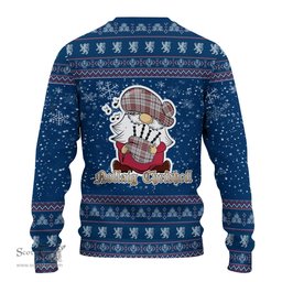 Scottish Clayton Clan Christmas Family Tartan Ugly Sweater with Funny Gnome Playing Bagpipes Scottish Plaid Tartan Plaid - ScotsTee - scotstee.com