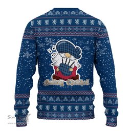 Scottish Fitzgerald Family Clan Christmas Family Tartan Ugly Sweater with Funny Gnome Playing Bagpipes Scottish Plaid Tartan Plaid - ScotsTee - scotstee.com